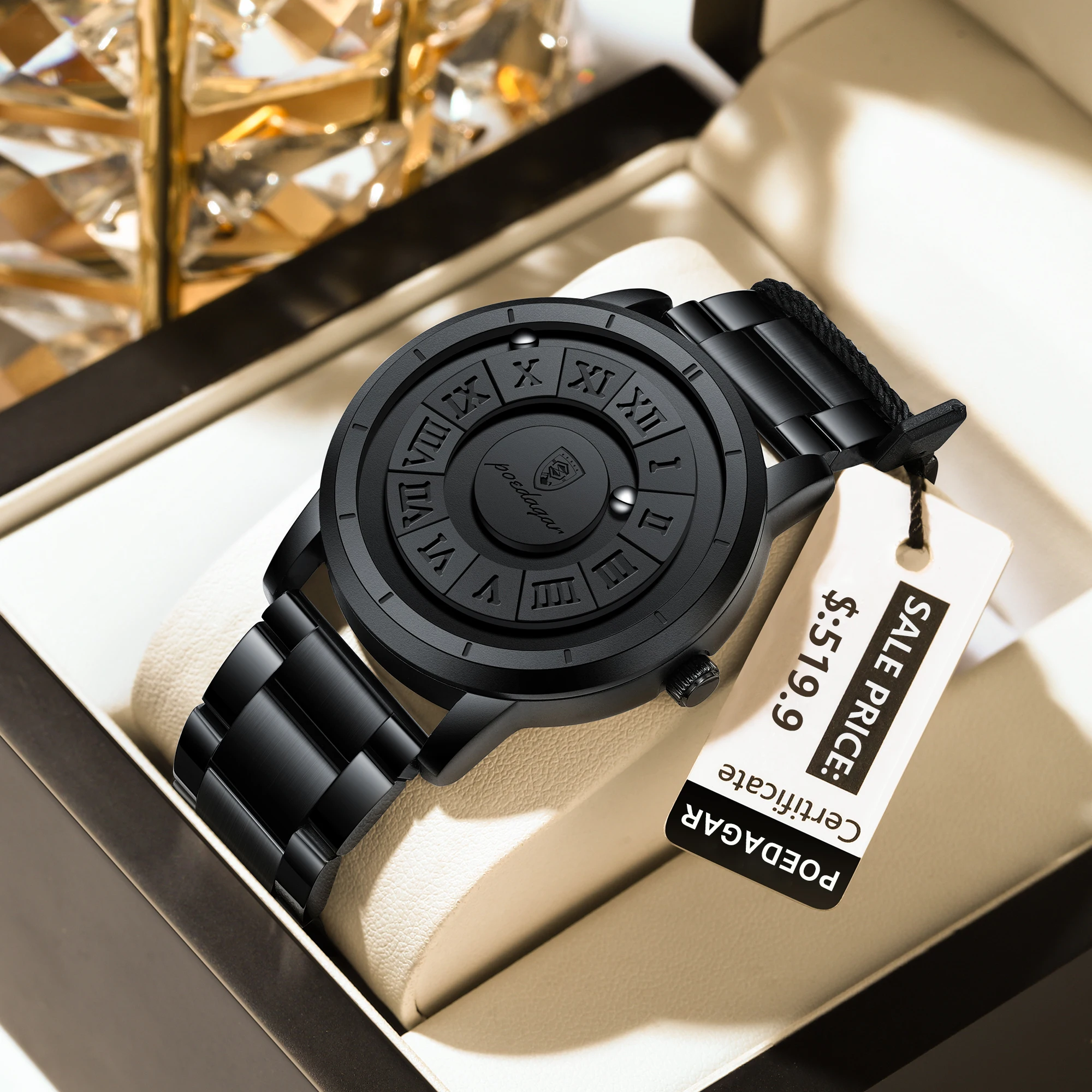 POEDAGAR Luxury Original นาฬิกาสําหรับชายกันน้ําแฟชั่นคุณภาพสูงนาฬิกาข้อมือผู้ชายสแตนเลสสตีลควอตซ์นาฬิกาผู้ชาย Reloj