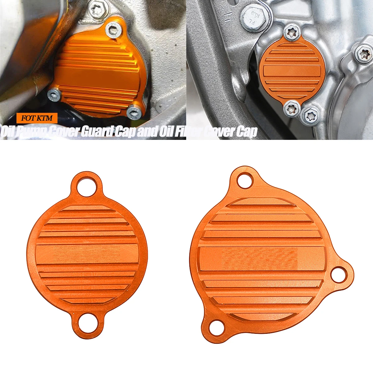 

Motocross CNC For KTM XC-F XCF-W XC-W SX-F EXC-F EXC Six Days 250-530 13-2020 Oil Pump Cover Guard Cap and Oil Filter Cover Cap