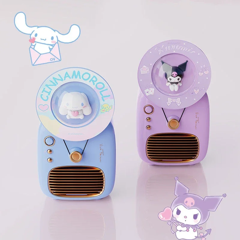 Kawaii Kuromi Cinnamoroll Retro Wireless Bluetooth Speaker Cute Small Desktop Vinyl Record Portable Bluetooth Speaker Girls Gift