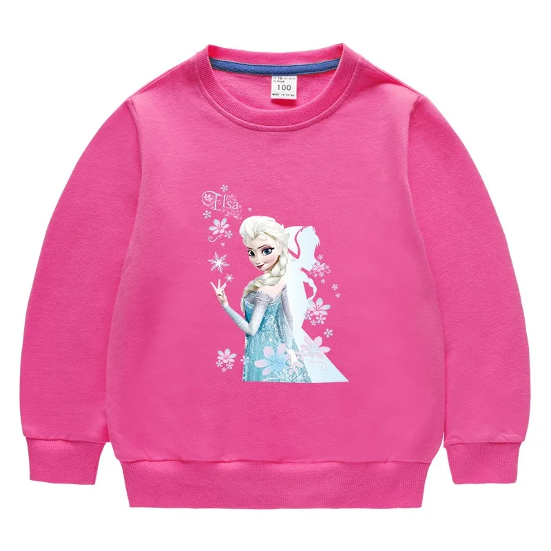 

Disney Quality Cotton Tee Shirt Girls Clothing for Children T-shirt Pink Long Sleeve Kids Tops Bluey Frozen Elsa Clothes 2-10Y