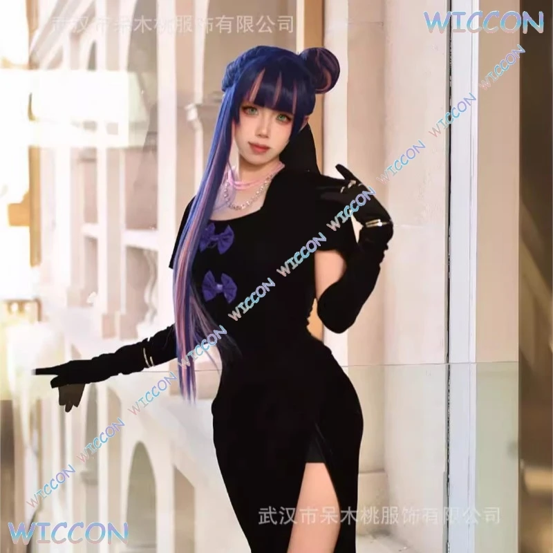 

Panty Stocking With Garterbelt Cosplay Costume Full Set Anime Character Sexy Casino Dress Halloween Party Cosplay Outfit Gothic