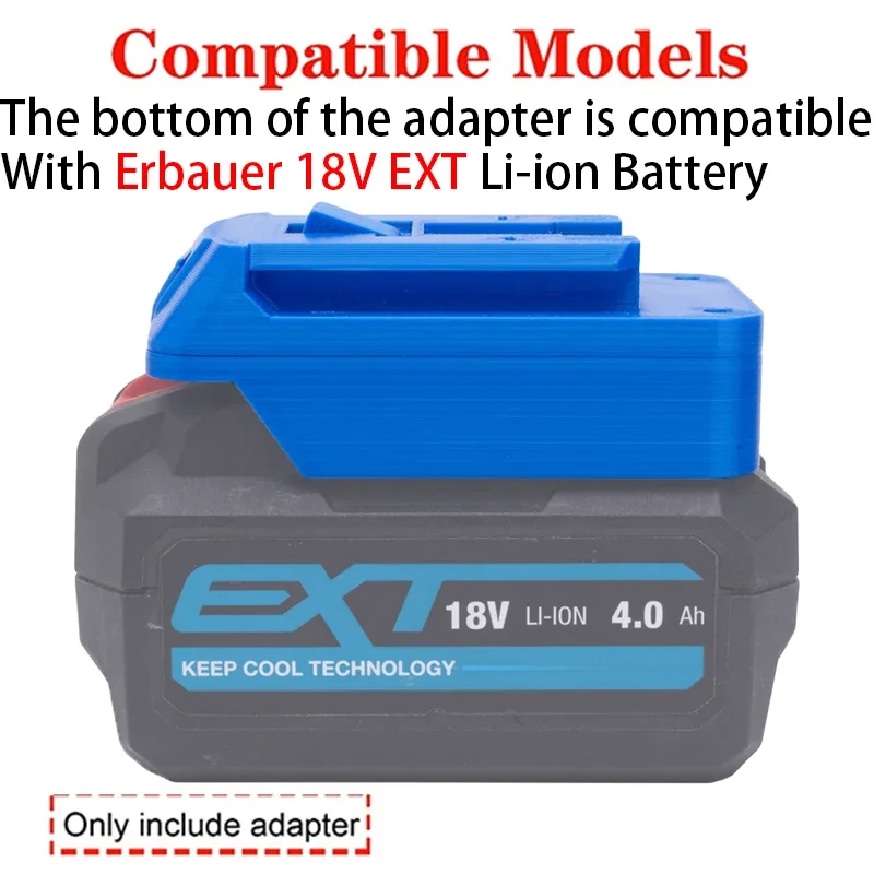 Adapter/Converter for Bosch 18V Li-ion tools to Erbauer 18V EXT Li-ion battery adapter power tool accessories