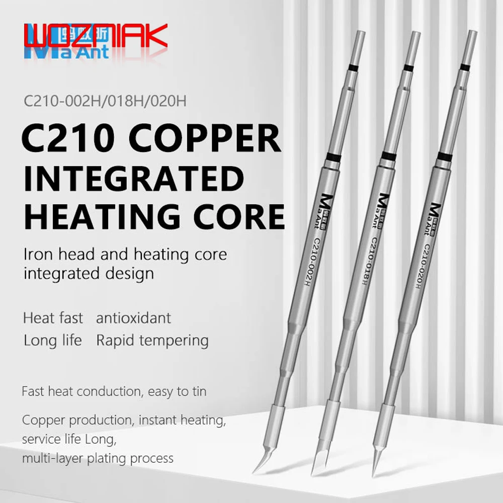 MAANT C210H Series Seamless Integrated Heating Core Tip Excellent Purple Copper Material For 210 Universal Soldering Station