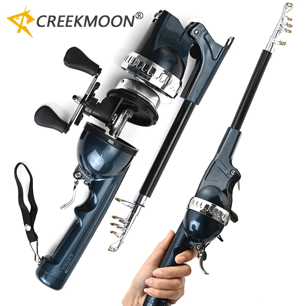 Upgraded Portable Folding Fishing Rod with Stainless Steel 1.31M Telescopic Flying Rod and Reel, Mini Fishing Rod for Outdoor