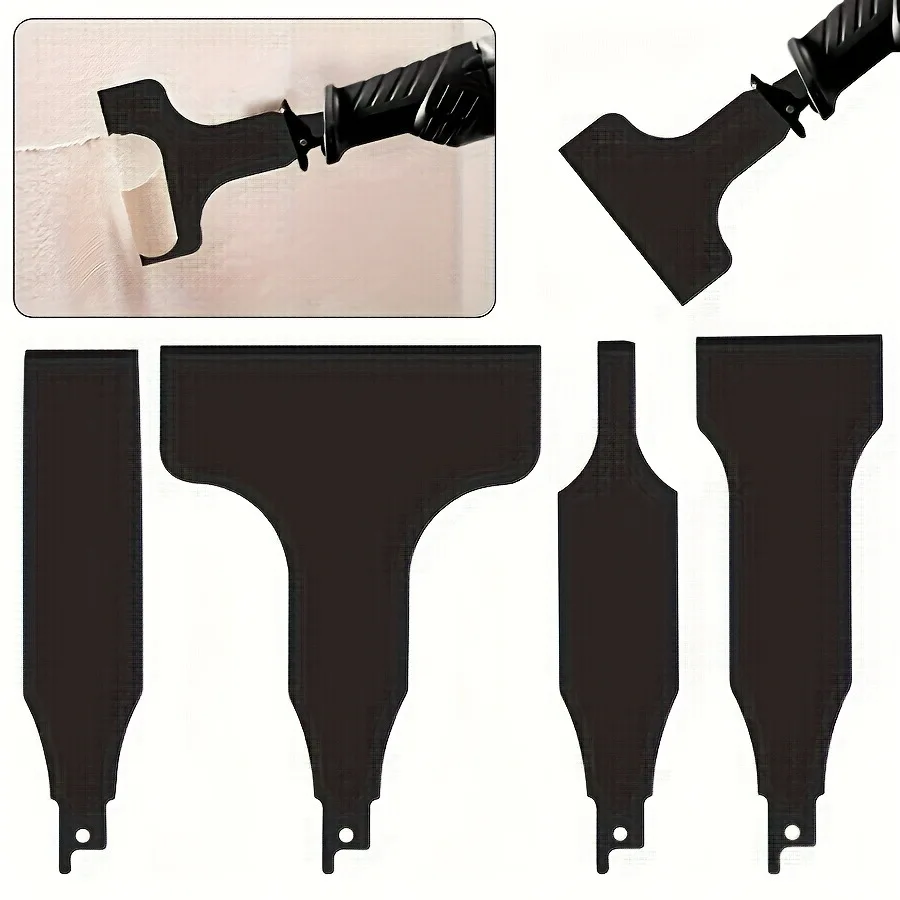 4PC/set Heavy Duty Reciprocating Saw Blade Set for Steel Tile Putty Removal Wall Ground Scraping Multi functional cleaning work