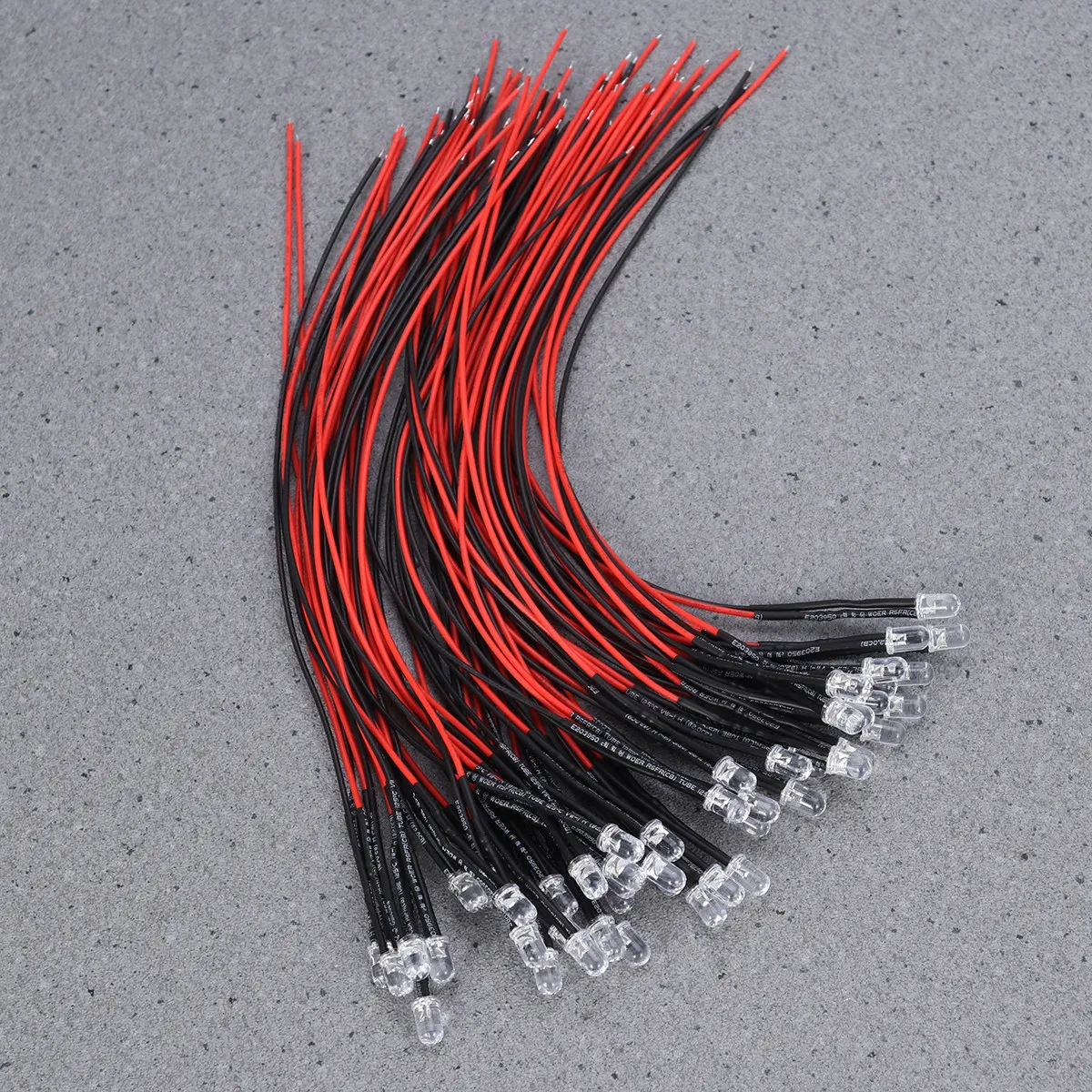 50Pcs LED Emitting Diode Pre-Wired Flexible Cable Red Light for Rc Car Boat Decoration DIY Festival Costume 12V Super Bright Low