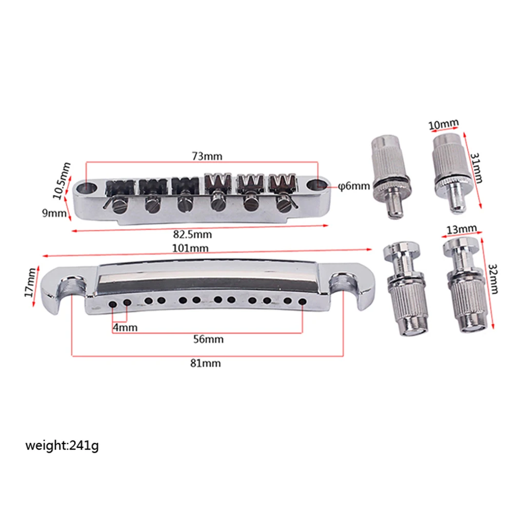 

Electric Guitar Bridge Accessories Color Silver Output Zinc Alloy Parts and Saddle Tuner