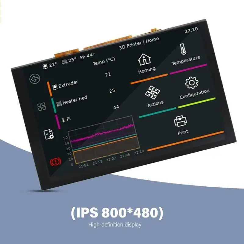 شاشة R53C تعمل باللمس مقاس 5 بوصات، شاشة LCD مزودة بإمكانية اللمس للإلكترونيات 4B/3B+/3A+/3B/2B
