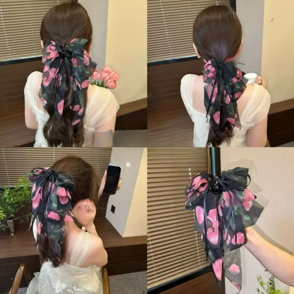 

1Pcs Durable Volumizing Chiffon Hair Clip Fashionable Elegant Tail Clips Hair Claw Hair Accessories