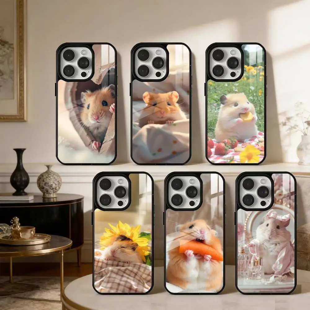 

Милый пушистый чехол для телефона с хомяками для iPhone 17, 16, 15, 14, 13, Pro, Max, Plus, магнитный, для беспроводной зарядки MagSafe