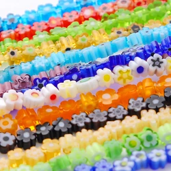 About 37-45pcs Thousand Flower Glass Beads, Flower Shaped Loose Beads, Handmade DIY Bead Materials, Homemade Bracelets, Necklace