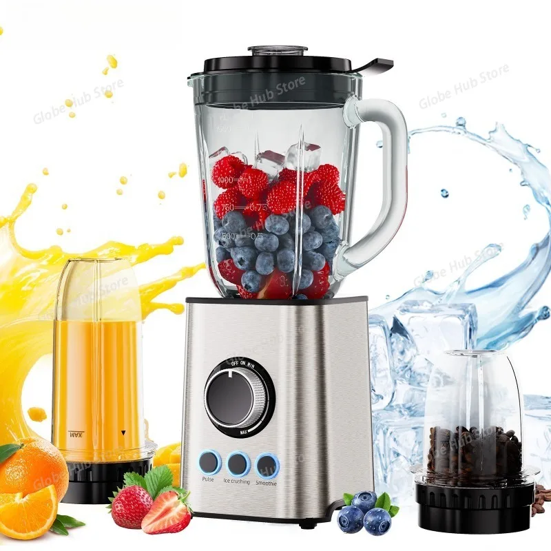 

3 in 1 Smoothie Blender With Stainless Steel Blades, 1300W Personal Blenders and Grinder Combo for Baby Food, Juice