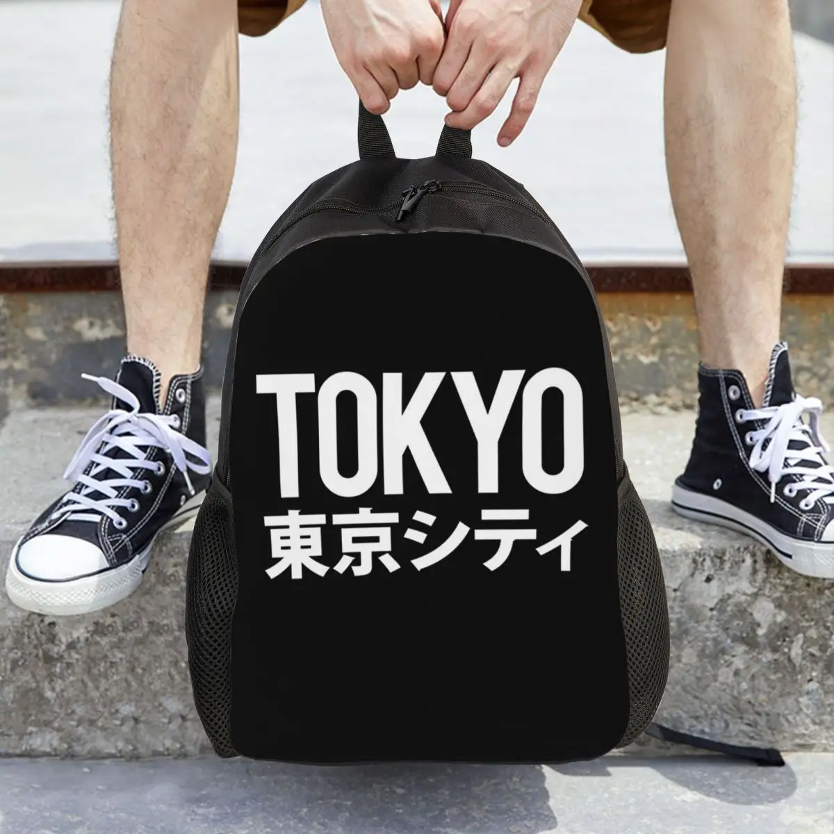Japan Tokyo City Letter Logo Backpack Daypack Large Capacity Boys Girls BookBag School Bag Shoulder Bags for Men Women