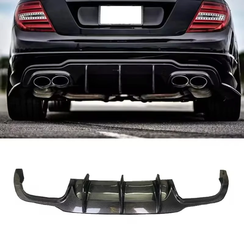 

W204 C63 Carbon Fiber Fibre BodyKit Rear Bumper Diffuser Lip for Mercedes-Benz W204 C63 2007-2014 Ture Factory Fitment