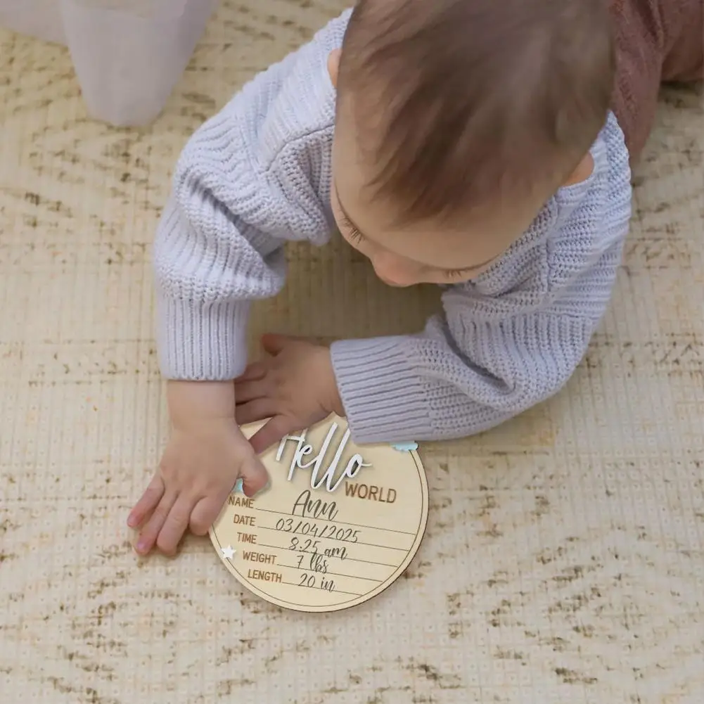 

Personalized Baby Keepsake Elegant Baby Keepsake Plaque Wooden Baby Announcement Sign for Nursery Decor for Shower for Boys