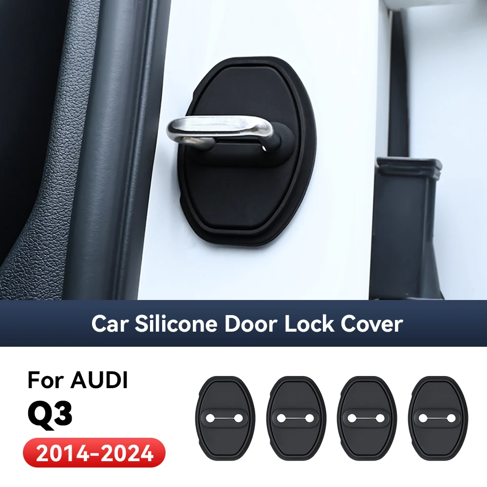 

4pcs Car Decorat Accessories Silicone Protecte Auto Door Lock Latch Shock Absorber Cover For AUDI Q3 2014-2024