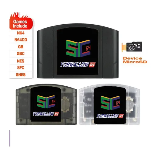 Imagen 1 del producto Yuswallow SC64Summer N64 SC64 Open Source N64DD Flash TF/SD carrito SC64 GBC SNES 64DD 5000-en1 accesorios de consola de videojuegos Retro