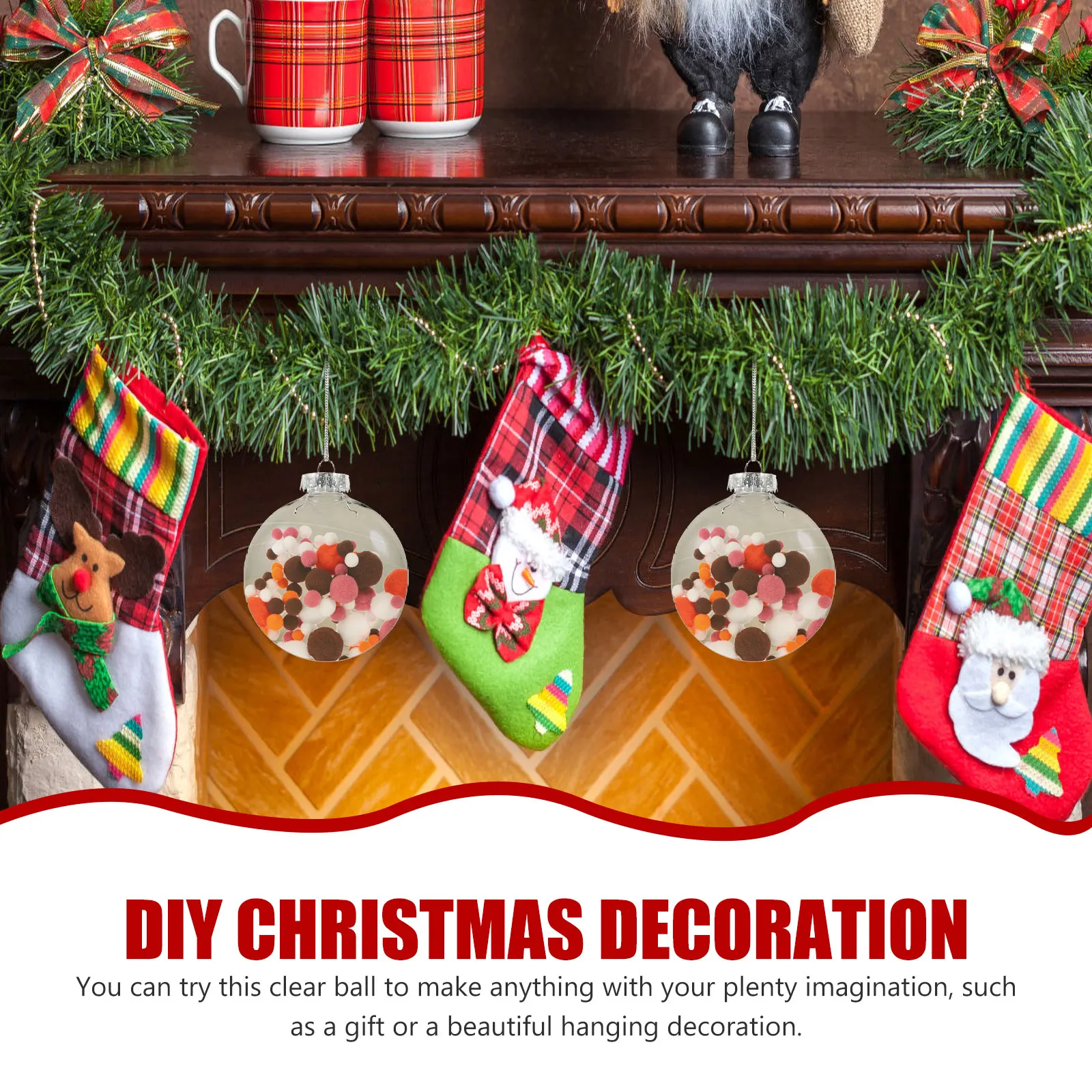 

10Pcs Transparent Balls Clear Hanging Ball for Christmas Decorations Xmas Tree Ornament Party Favor DIY Craft Clear Ball