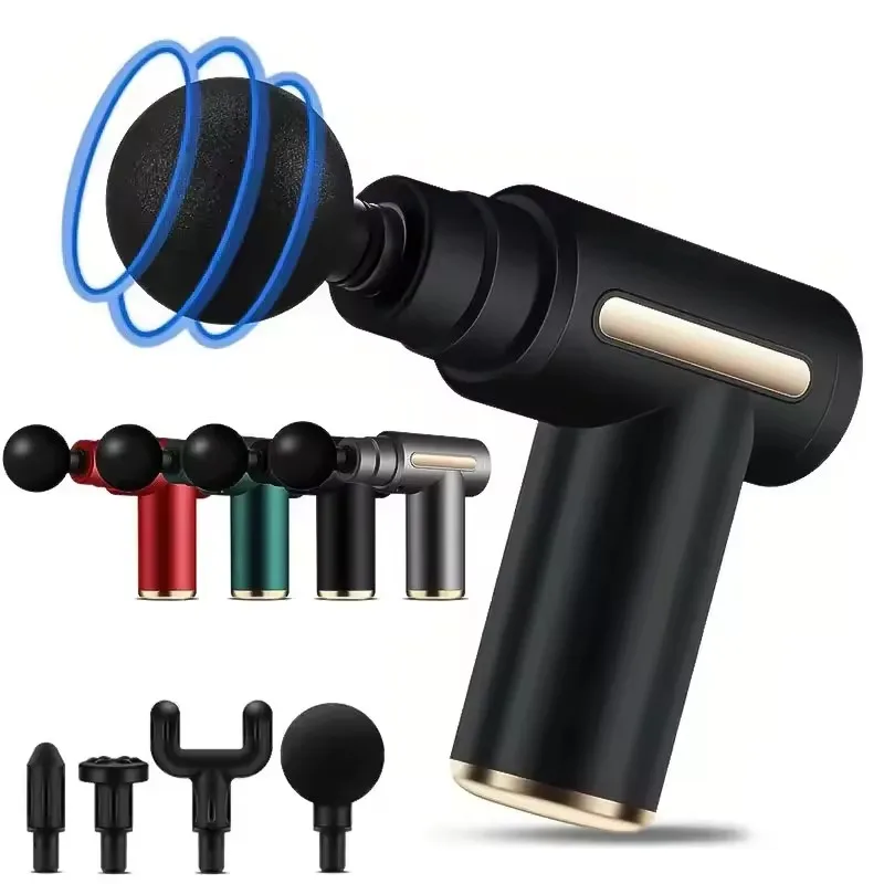 Portable Massage Gun Fascia Deep Muscle Relax Body Neck Massager Electric Fitness Equipment Noise Reduction Male Female