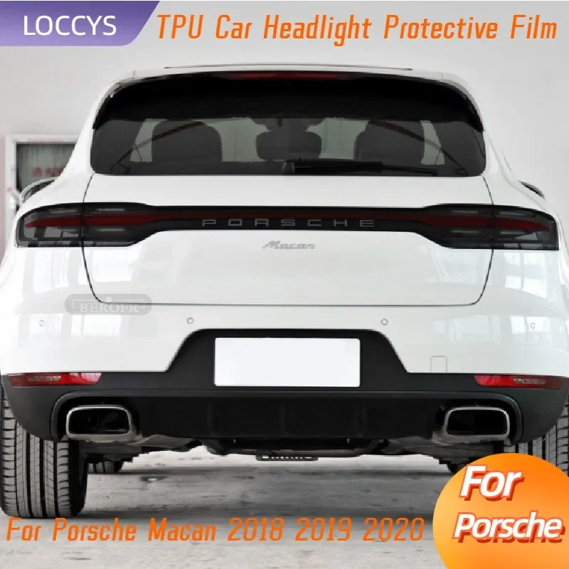 Car Headlight Taillight Protection Tint Film Smoke Black Transparent TPU Protective Sticker For Porsche Macan 2018 2019 2020