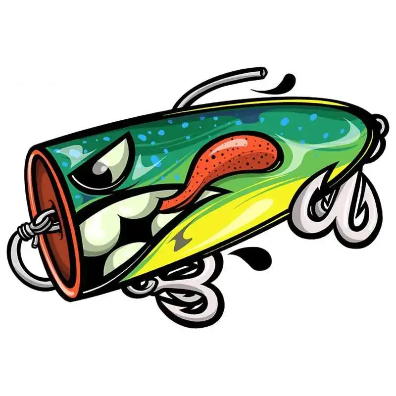 Outdoor accessories, creative fishing bait for cars, waterproof vinyl for laptops, car trunk screen stickers