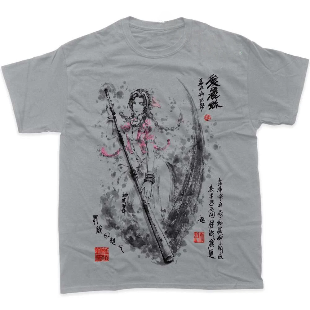 Aerith Gainsborough Chinese Ink Style Graphic T-Shirt Cotton Men Women Streetwear Tee