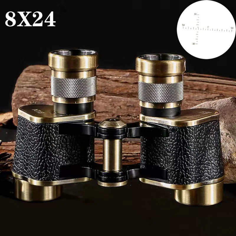 

Commander Military 8x24 Binoculars Powerful Copper Full Metal HD Telescope Bak4 Prism High Quality With Leather Bag For Hunting