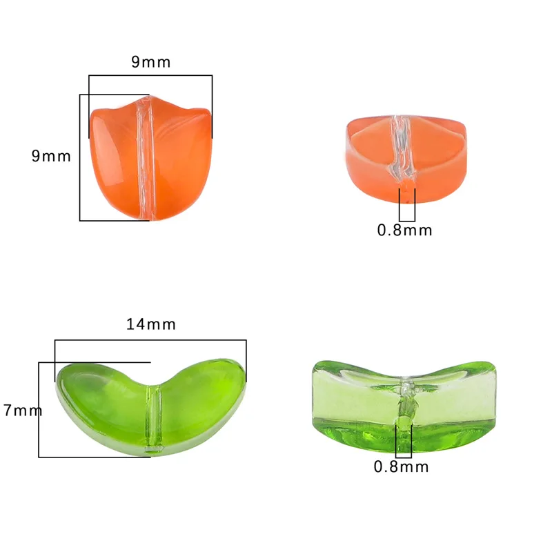 10 قطعة/الوحدة زهرة الخرز توليب بتلات الزجاج الخرز المواد DIY بها بنفسك أساور يدوية الصنع أقراط دبوس الشعر حبة التطريز مجوهرات #1