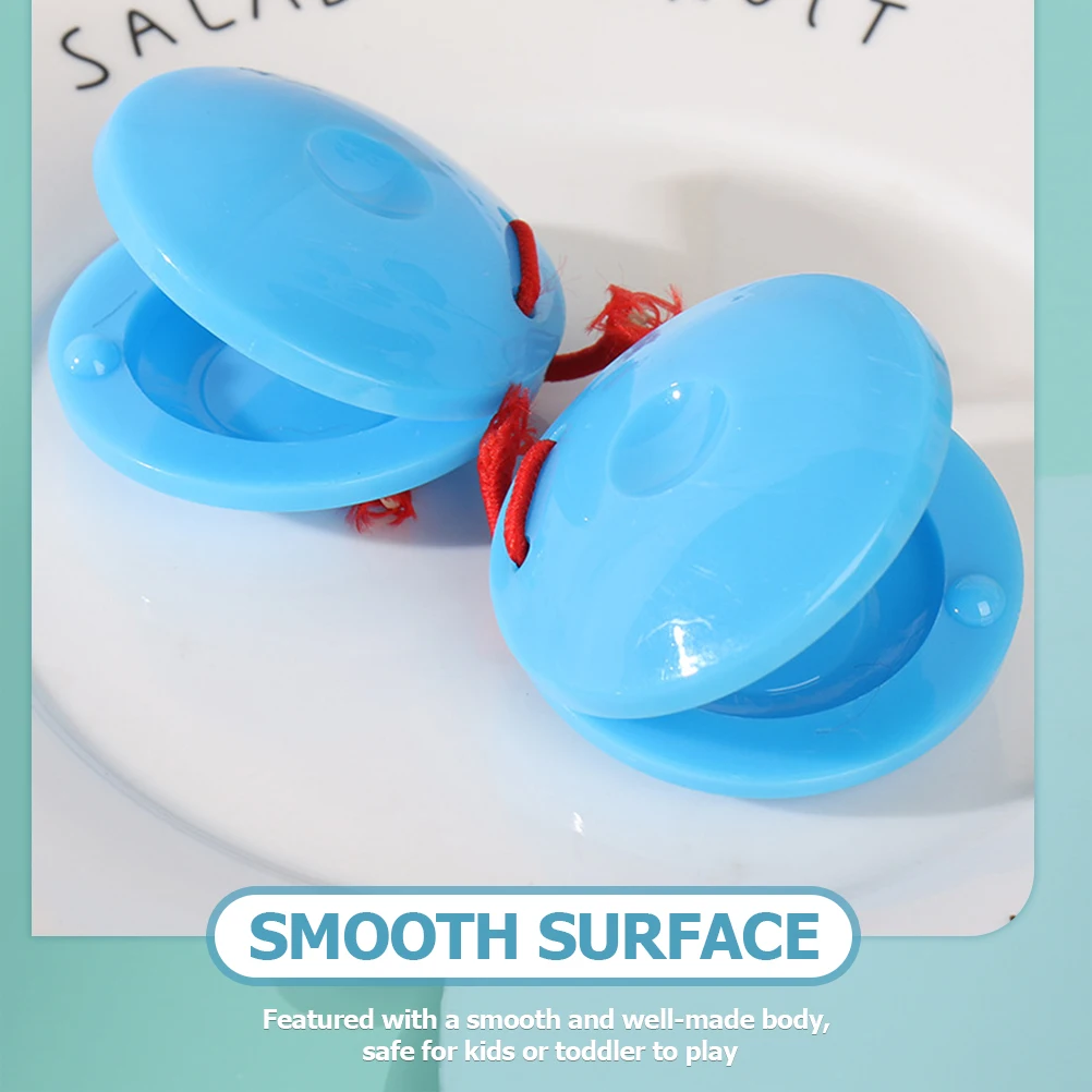 12 個子供の打楽器指カスタネット楽器子供のためのヴィンテージ子供の教育プラスチックおもちゃ