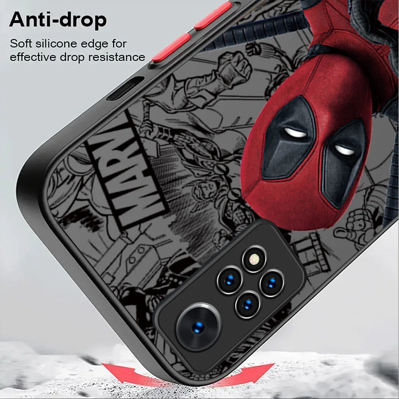 Marvel Deadpool Matte Hard Case For Xiaomi Redmi Note 13 12 11 Pro Plus 4G 5G 12S 11S 10 10S 9 9S 8 13C 12C 10C Shockproof Cover