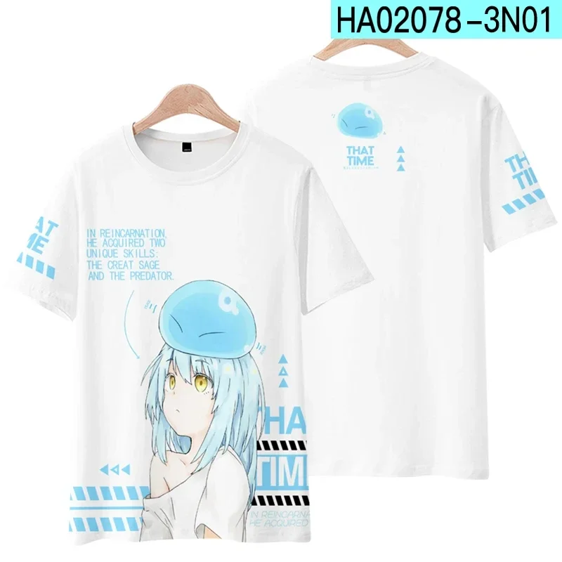 Dieses Mal wurde ich als Slime Rimuru Tempest wiedergeboren. 3D-Druck-T-Shirt für Damen und Herren, Sommer, kurzärmelig, lustiges T-Shirt – Detail 10