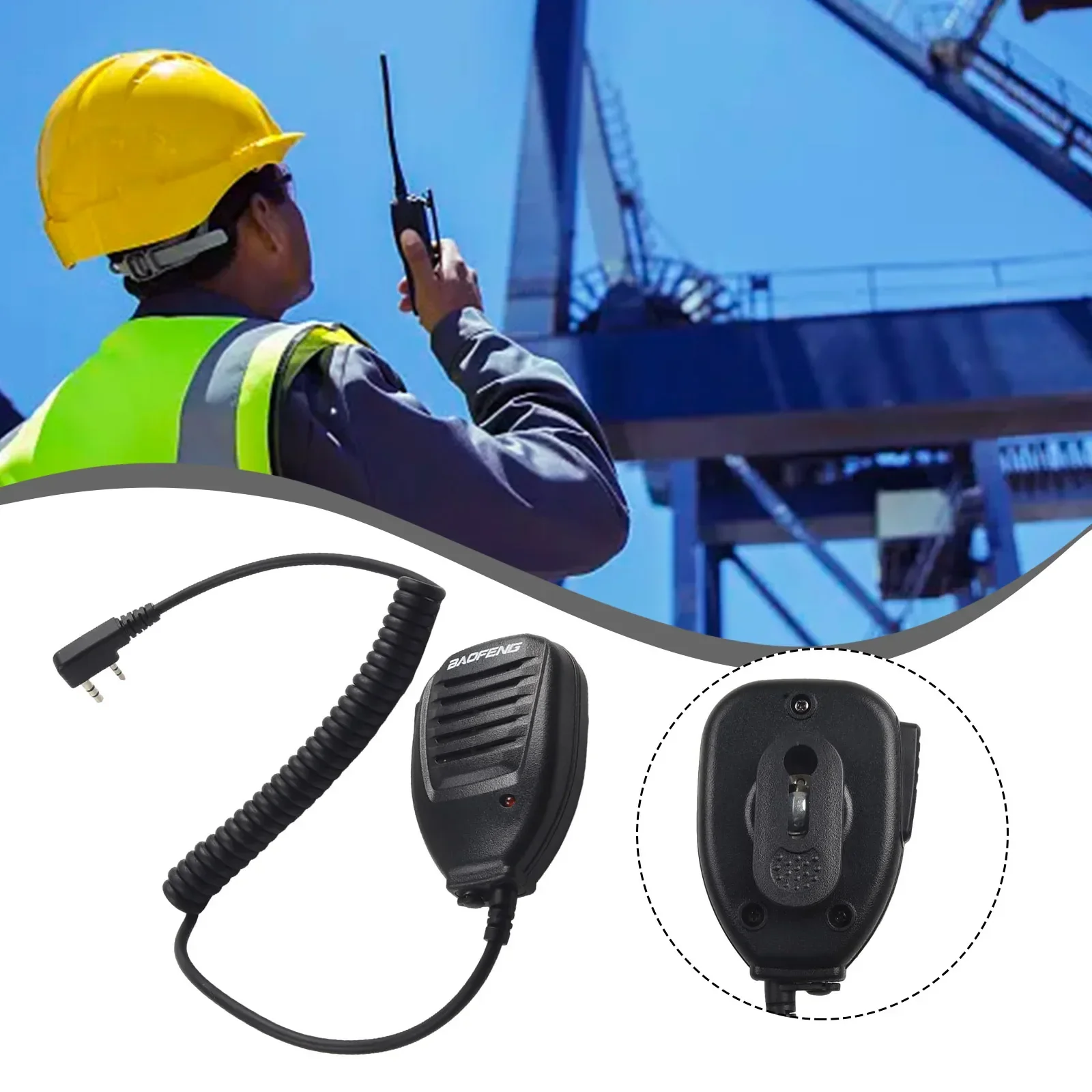 Handheld Speaker Mic Microphone 2 Pins 2.5mm/3.5mm Jack For Baofeng UV-5R BF-888S Radio Walkie-Talkie Back With Clips