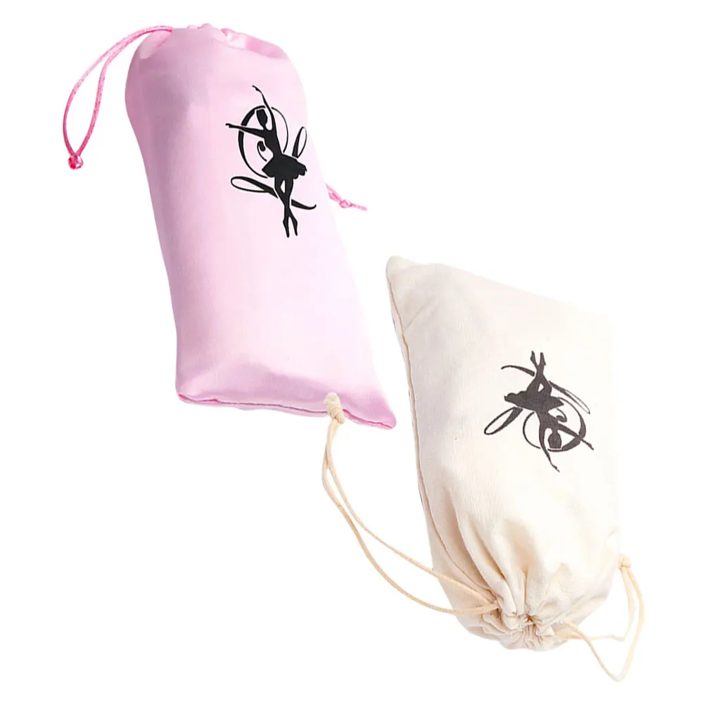 

1 Pair Ballet Shoe Bag Soft Sole Canvas Satin Protective Interior Portable Drawstring Storage Dance Girls Shoe Pouch Travel