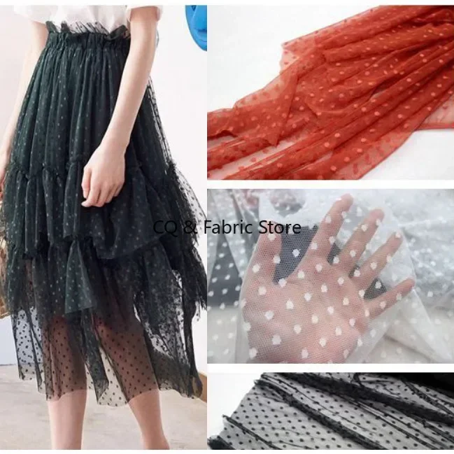 

Изысканная сетка в горошек, эластичная кружевная ткань, юбка «сделай сам», одежда, свадебное платье, аксессуары для дома