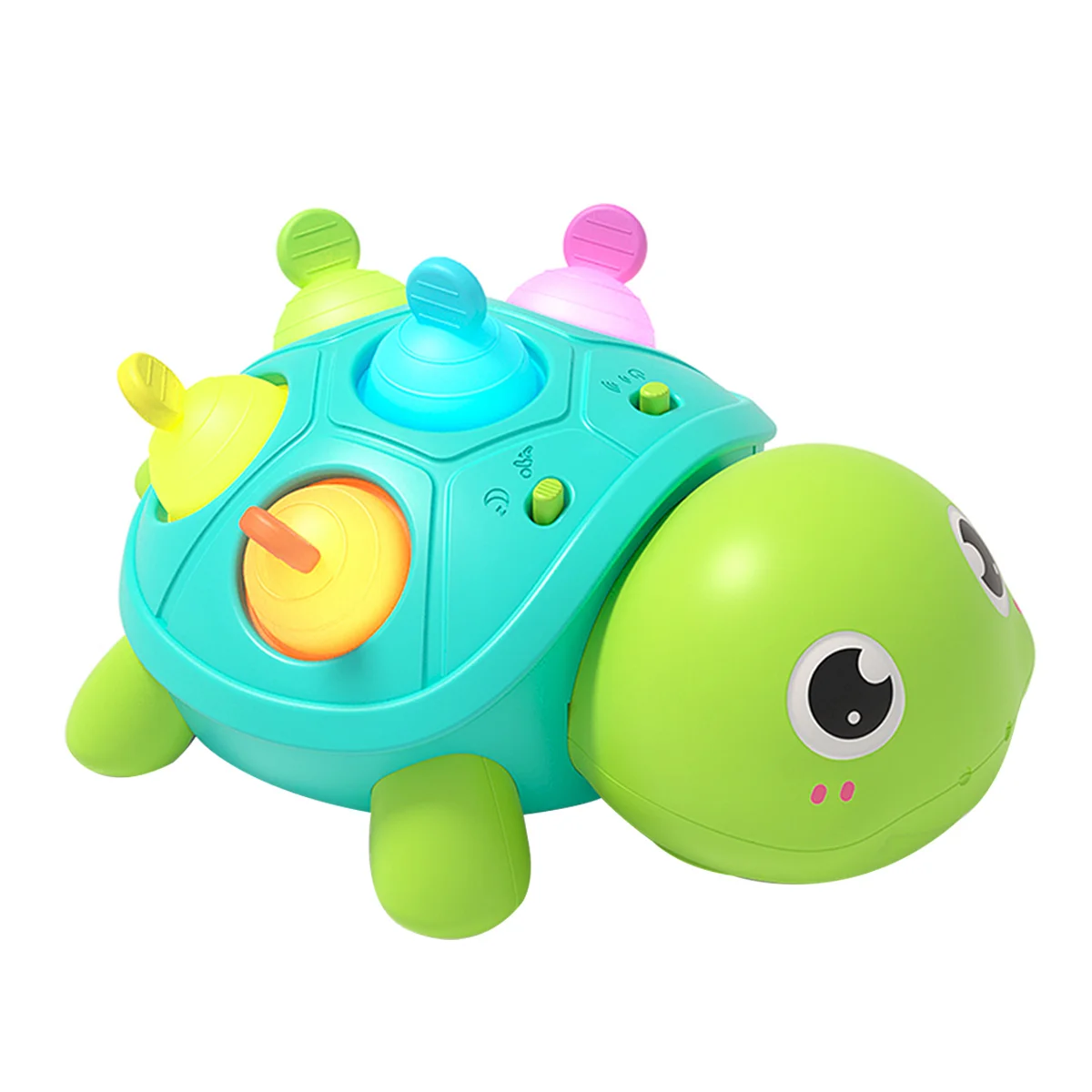 Giocattolo tartaruga per bambini, giocattoli striscianti per bambini con luce e suono, regali di compleanno educativi per lo sviluppo infantile per ragazzo e ragazza