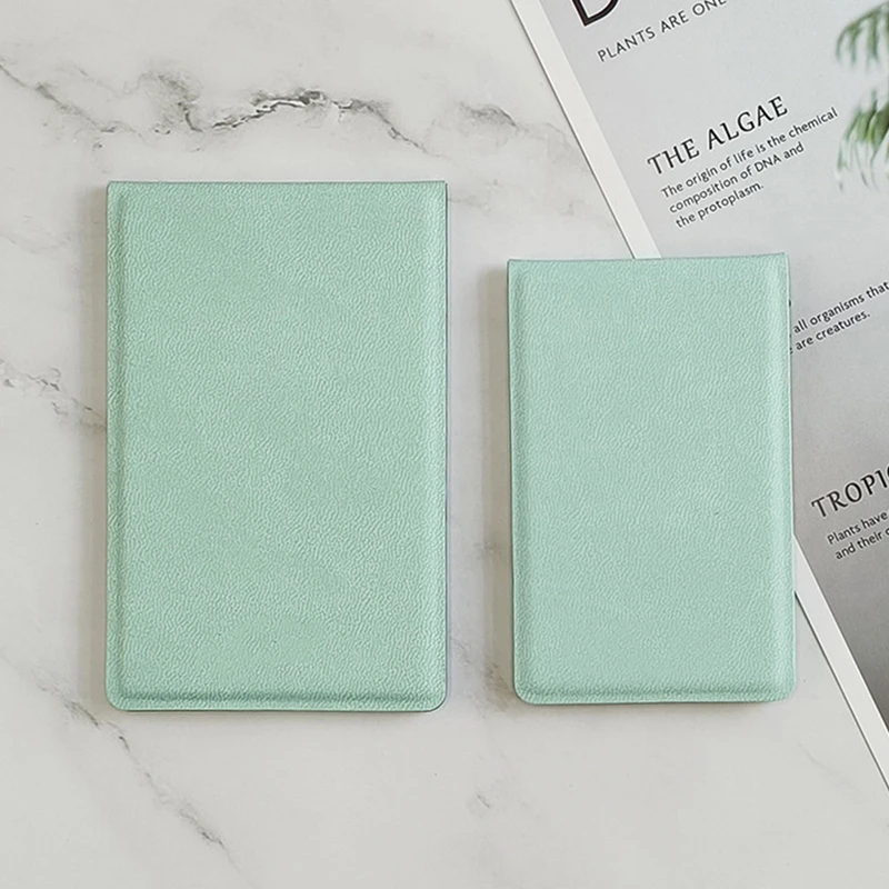 Przenośne składane lustro do makijażu ze stali nierdzewnej pulpit PU małe lusterko makijaż przybory kosmetyczne torebka podróżna lustra