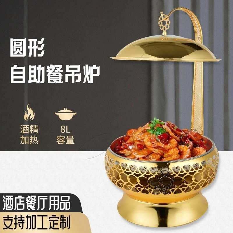 Stainless steel buffet stove insulation stove hanging cover hotel restaurant vegetable heater self-service
