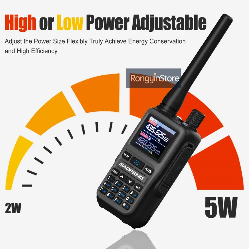 Baofeng 5R Mini Walkie Talkie Dual PTT Bluetooth Programowanie przez Aplikację Szary Czarny Wielopasmowy AM Bezprzewodowy Kopiowanie Częstotliwości Radiotelefony Dwukierunkowe