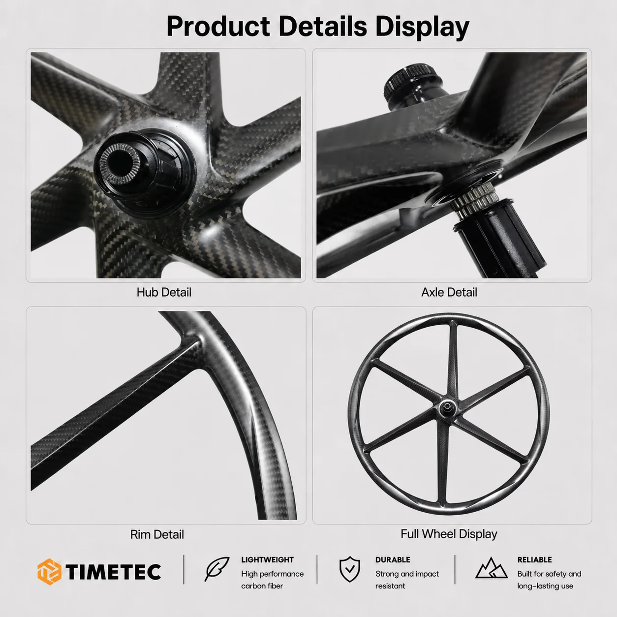 700C 6 Spokes Gravel Carbon Wheels Ultra Light Toray T1000 Tubeless 24mm Inner Width 30mm Profile  XDR HG Centerlock