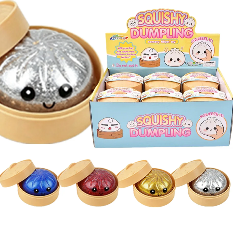 Glitter Dumpling Squishy con Caja, Juguete Sensorial Antiestrés para Aliviar el Estrés, Venta al por Mayor