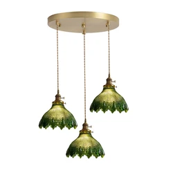 Modern Glass Pendant Light Dining Room Retro Chandelier Creative Hanging Light Transparent Lampshade For Restaurant Lamp Ceiling