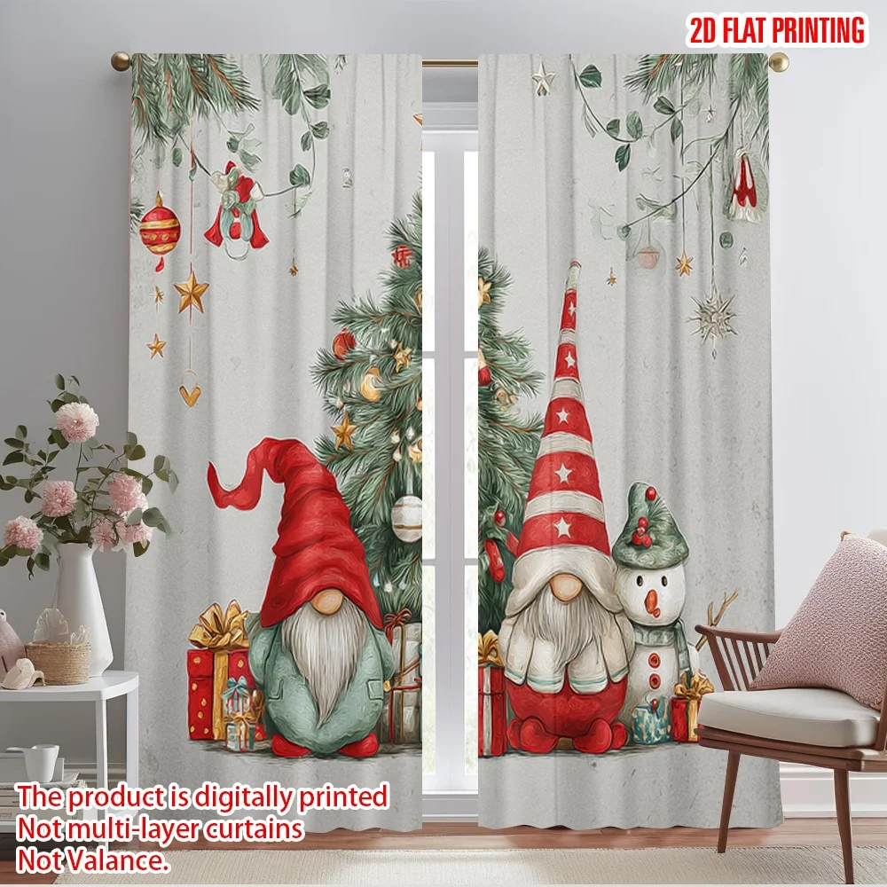 2 قطعة ، 2D الطائرة الطباعة الحد الأدنى الستائر عيد الميلاد التماثيل ورجل الثلج تنوعا البوليستر دائم (بدون قضيب) الزينة