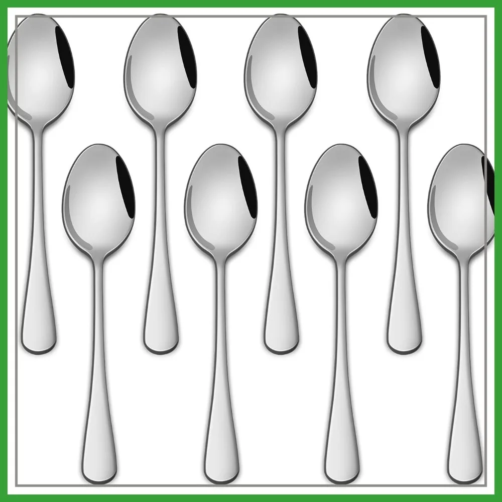 

5.5" Stainless Steel Tea Spoons Set of 8, Small Teaspoon for Coffee, Espresso, Dessert, Dishwasher Safe
