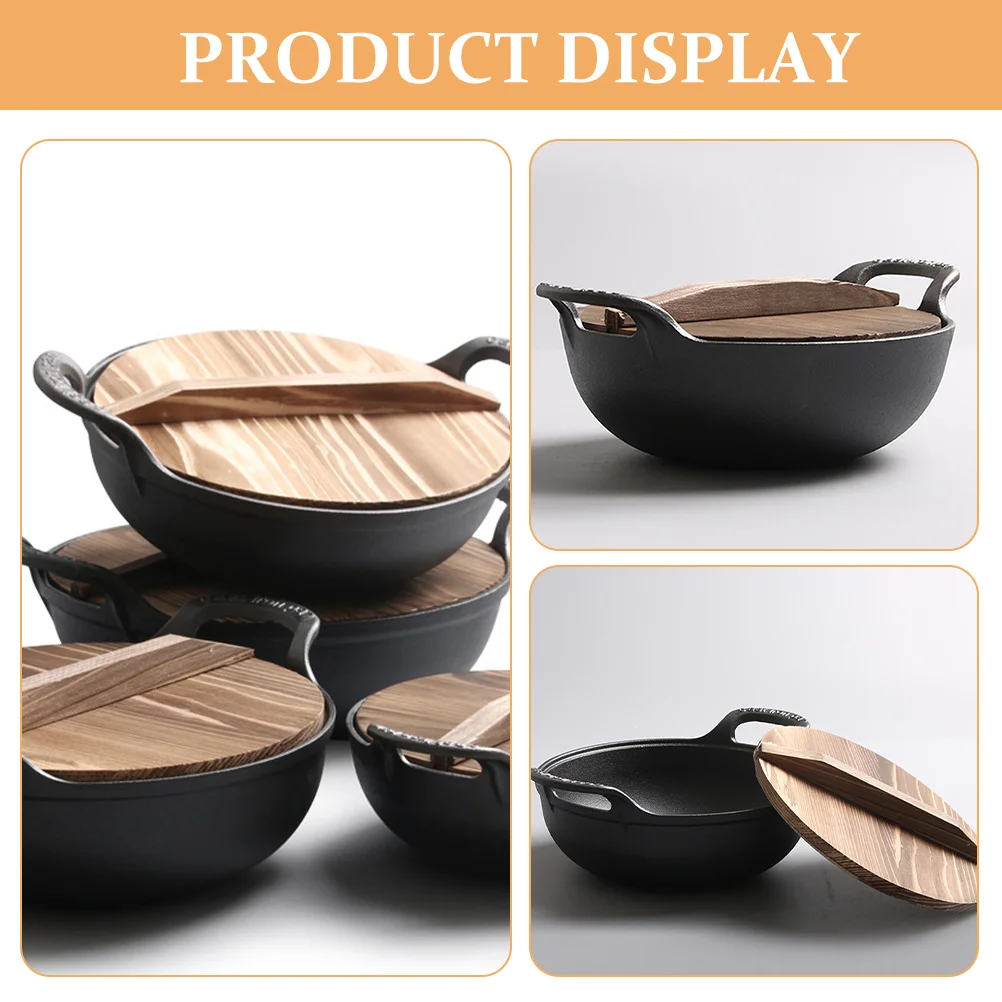 

Cast Iron Saucepan No Coating Non-Stick Stew Pot For Home Outdoor Cooking Durable Thick Iron Soup Pan Camp Fryer Skillet