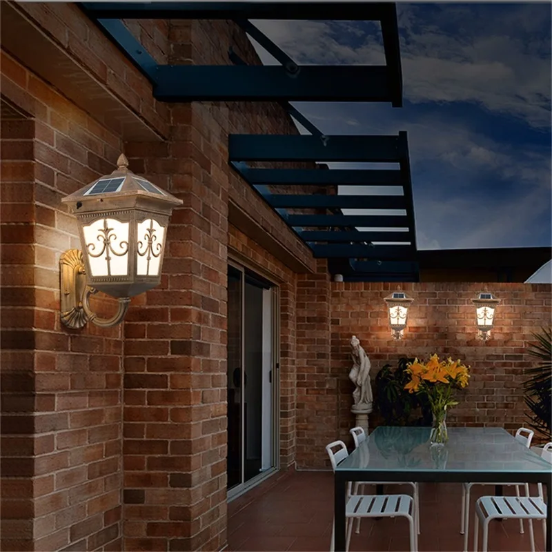 KARLOS Outdoor Wall Led Light Solar Patio Modern Sconce LED Waterproof Lighting For Porch Balcony Courtyard Villa