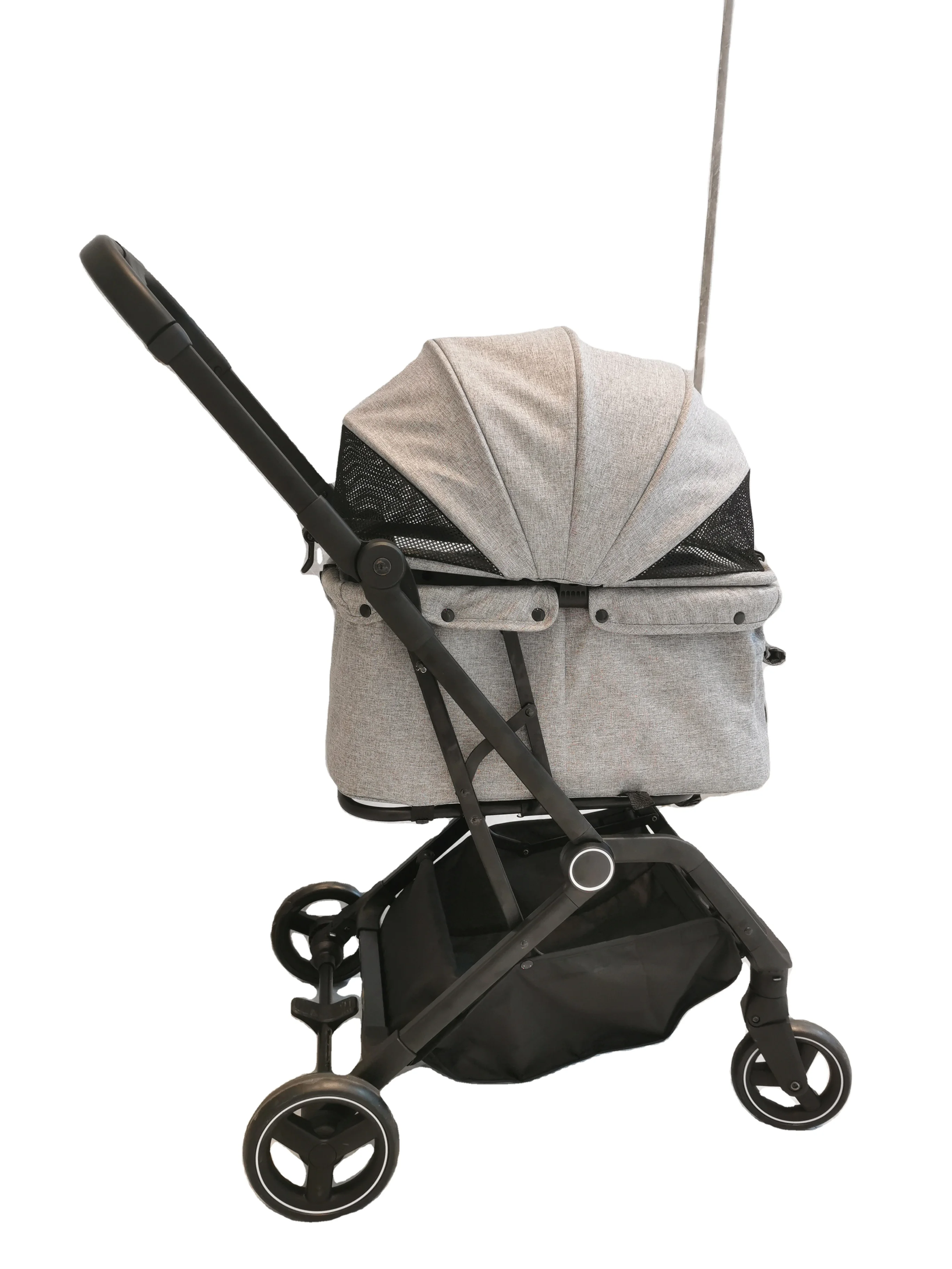Waterproof Aluminum 4-Wheel Foldable Adjustable Pet Stroller Multifunctional Pet Carrier Cart Dog Walking Camping Outdoor Travel