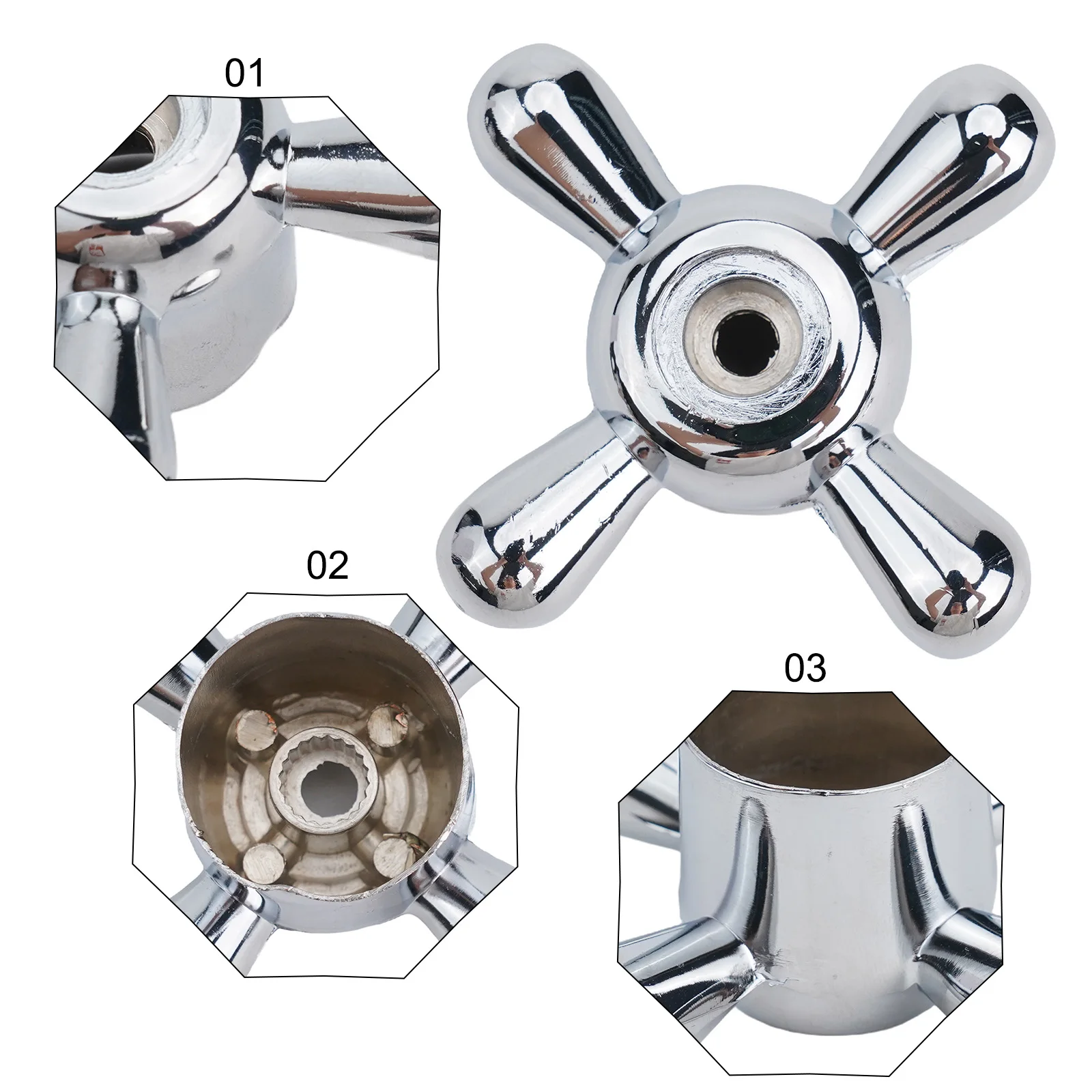 Handles Faucet Knob Alloy Bathroom Accessories Replacement T For Kitchen Tap Triangular Valve Wash Basin Switch 2pcs