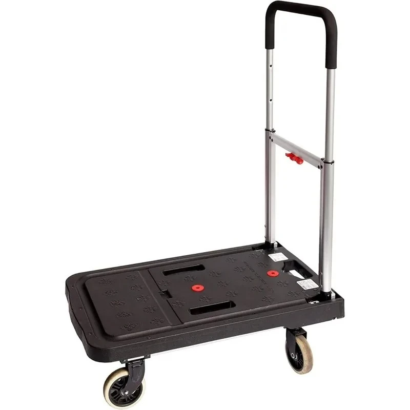 Wheel Folding Platform Dolly Cart made from Heavy-Duty and Durable Aluminum with 300 Pounds Capacity