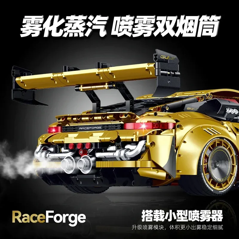 New 10640 3824pcs MOC Technical Remote Control Sports Car GT3 Building Blocks Bricks Assembling Model Toys for Boys Gift Set view 3