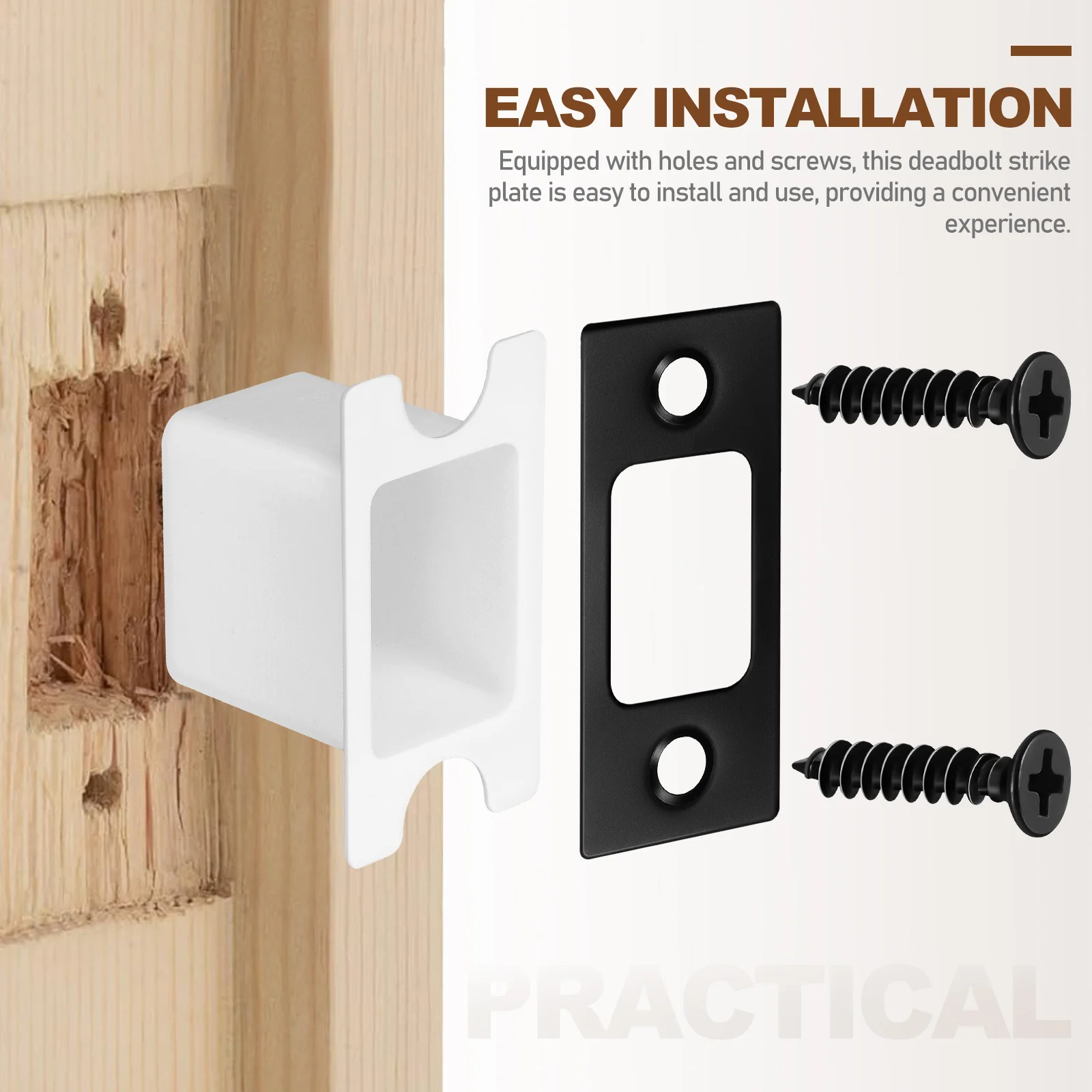 Locking Gusset Door Latch Plate Deadbolt Strike Crash Guard Frame Repair Tool Stainless Steel